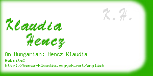 klaudia hencz business card